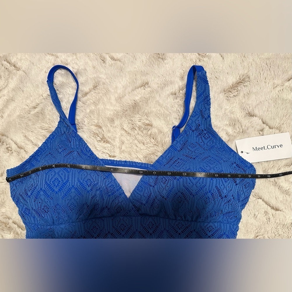 Meet Curve Blue Lace Women Swim One Piece - Picture 2 of 8